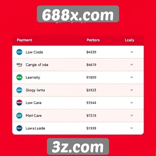 Métodos de pagamento disponíveis no 688x.com